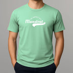 Person wearing a green t-shirt with 'Munstrat' logo - slang for Montserrat 